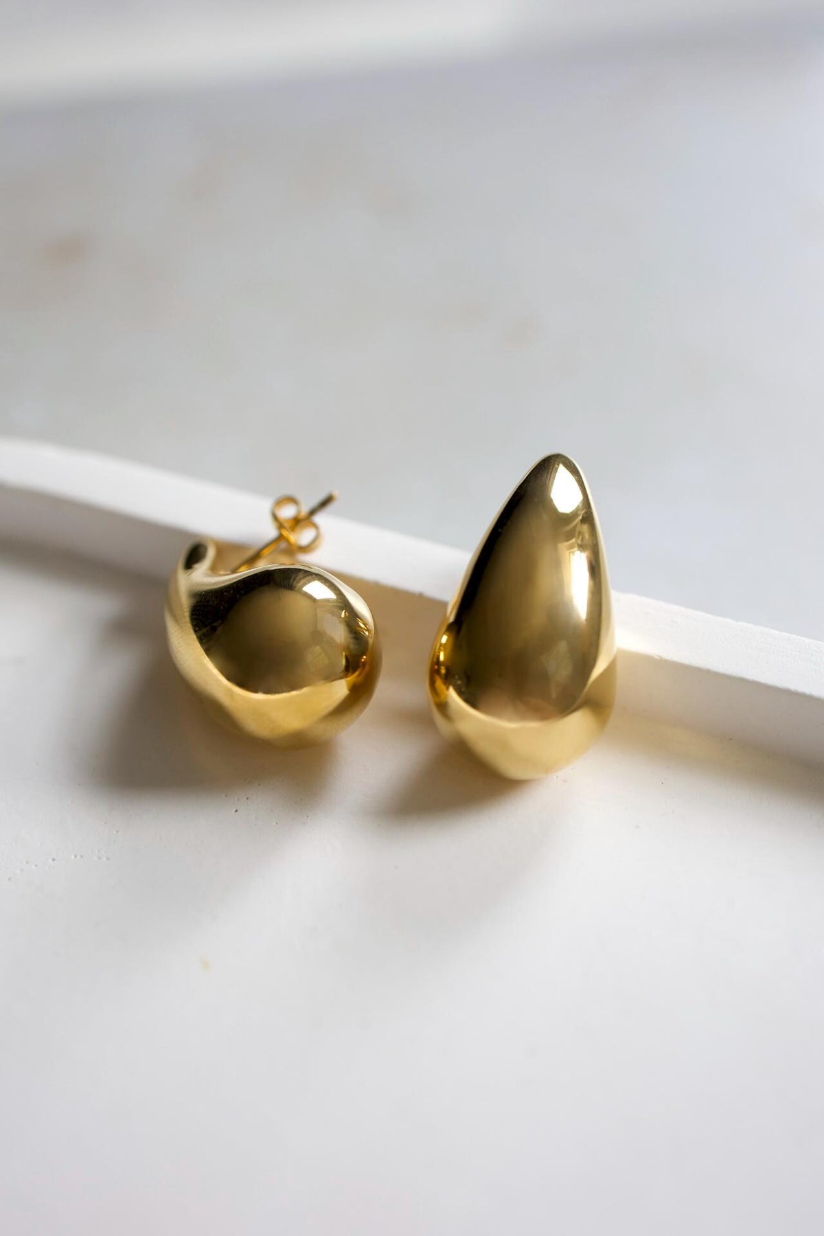 18K Gold Plated Teardrop Earrings, Waterproof Statement Jewelry
