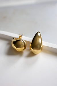 18K Gold Plated Teardrop Earrings, Waterproof Statement Jewelry