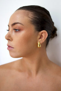 18K Gold Plated Teardrop Earrings, Waterproof Statement Jewelry