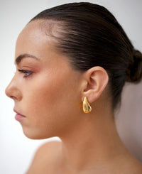 18K Gold Plated Teardrop Earrings, Waterproof Statement Jewelry