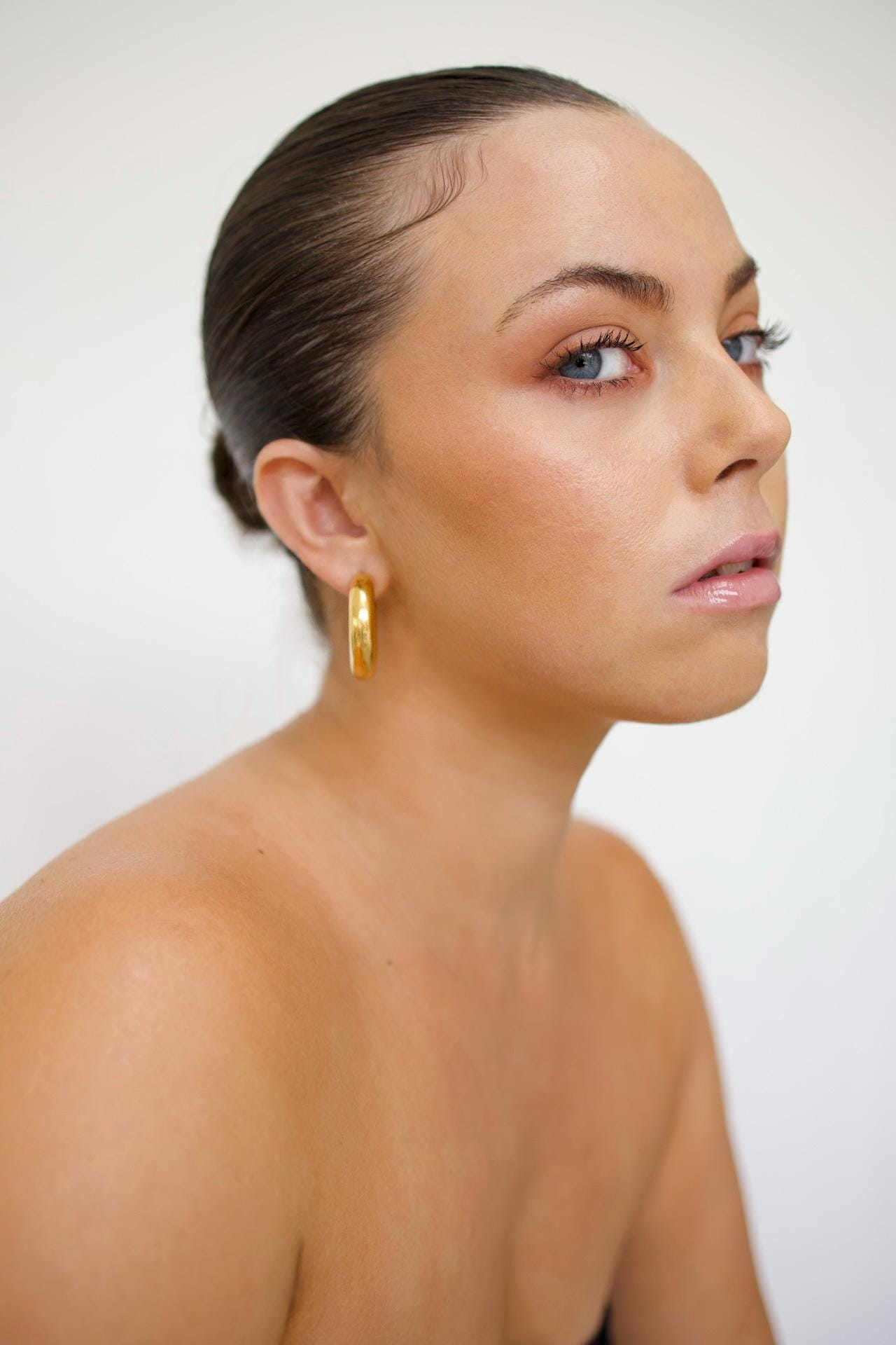 18K Gold Chunky Hoop Earrings, Waterproof Statement Jewelry