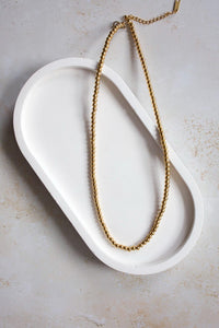 Gold Beaded Ball Necklace, 18K Gold Plated, Waterproof