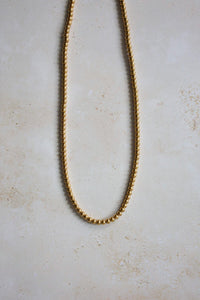 Gold Beaded Ball Necklace, 18K Gold Plated, Waterproof