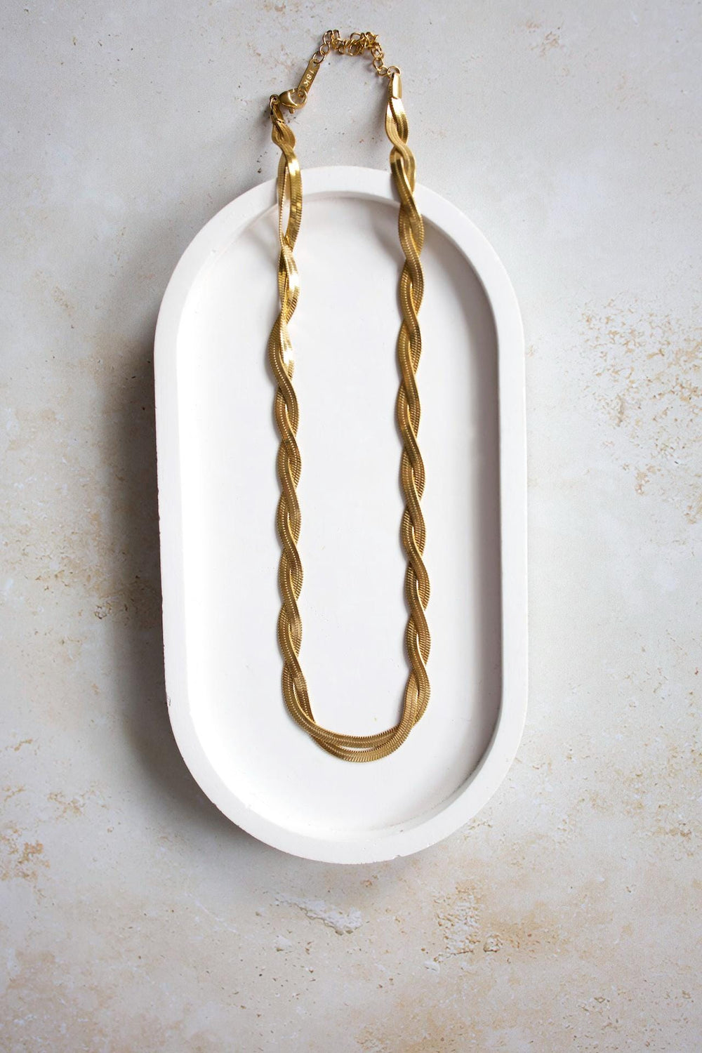 18K Gold Herringbone Snake Chain Necklace, Layering Necklace