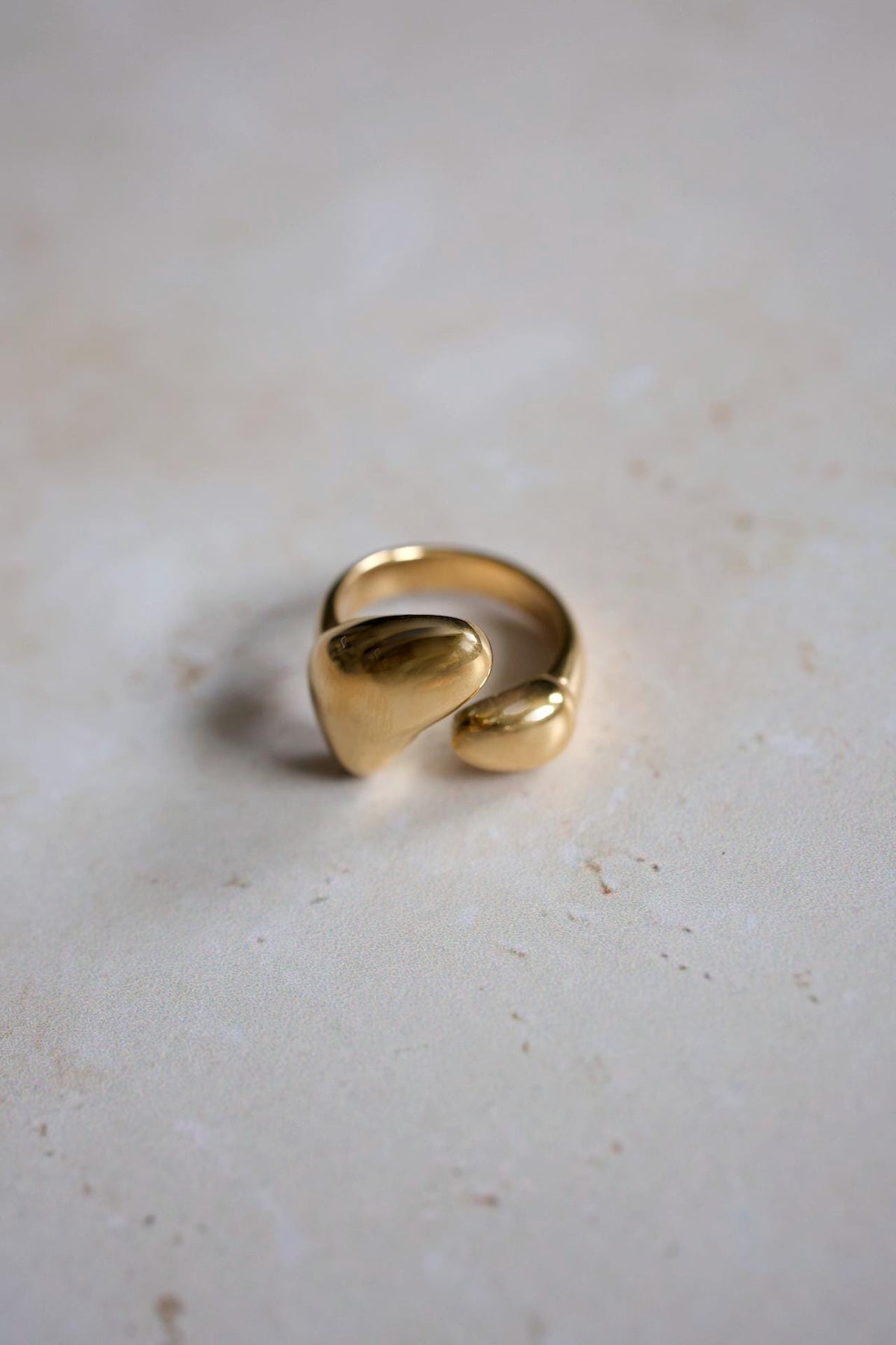 18K Gold Plated Chunky Statement Ring, Size 7