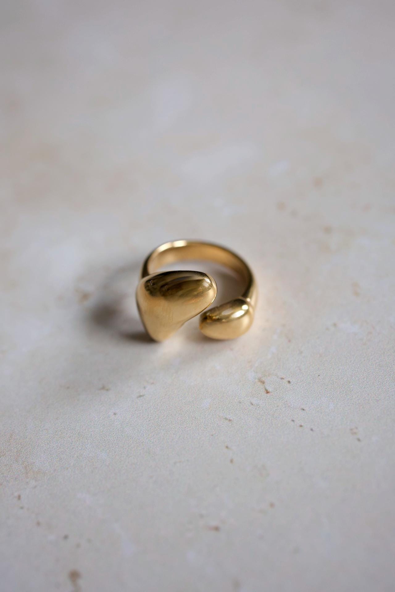 18K Gold Plated Chunky Statement Ring, Size 7