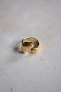 18K Gold Plated Chunky Statement Ring, Size 7