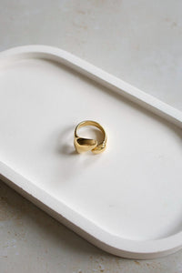 18K Gold Plated Chunky Statement Ring, Size 7