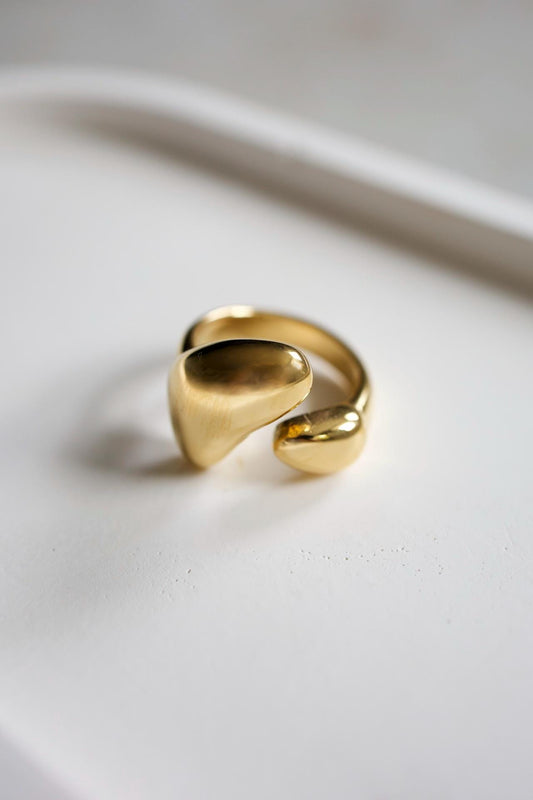 18K Gold Plated Chunky Statement Ring, Size 7