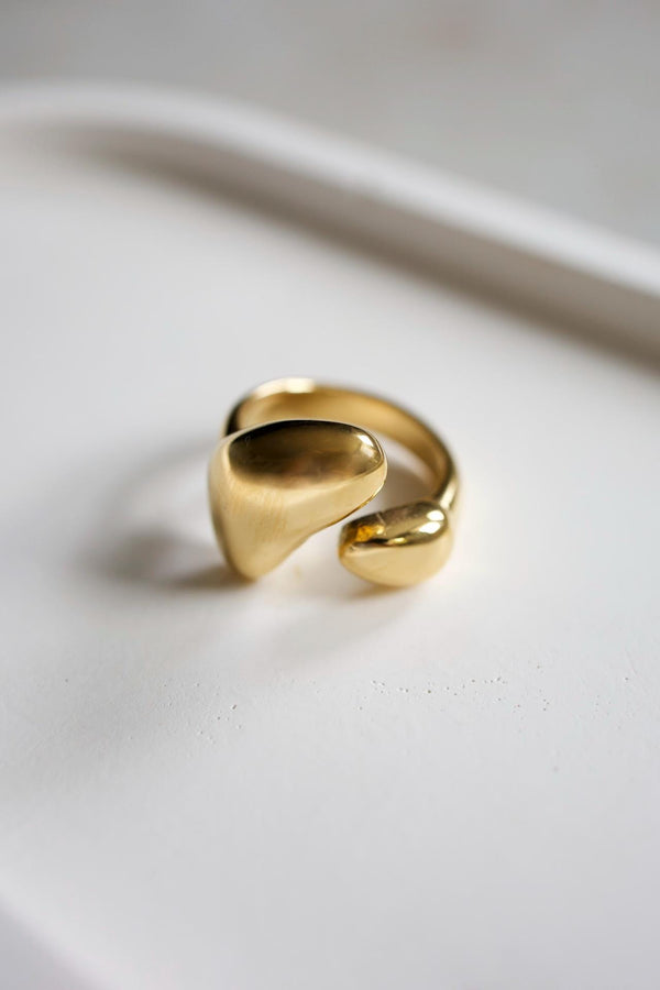 18K Gold Plated Chunky Statement Ring, Size 7