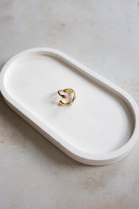 18K Gold Plated Chunky Ring, Irregular Shape, Waterproof