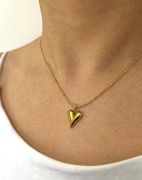 Dainty Gold Heart Necklace - 18k Gold Plated Stainless Steel