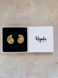 18k Gold Plated Shell Earrings, Waterproof Statement Earrings
