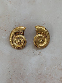 18k Gold Plated Shell Earrings, Waterproof Statement Earrings