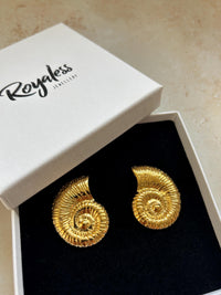 18k Gold Plated Shell Earrings, Waterproof Statement Earrings