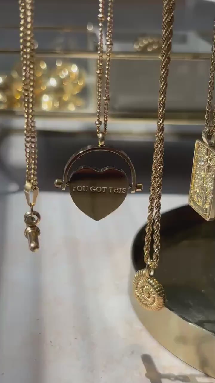 18k Gold Plated Affirmation Necklace | Heart Pendant, Waterproof Jewellery
