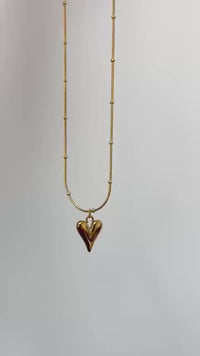 Dainty Gold Heart Necklace - 18k Gold Plated Stainless Steel